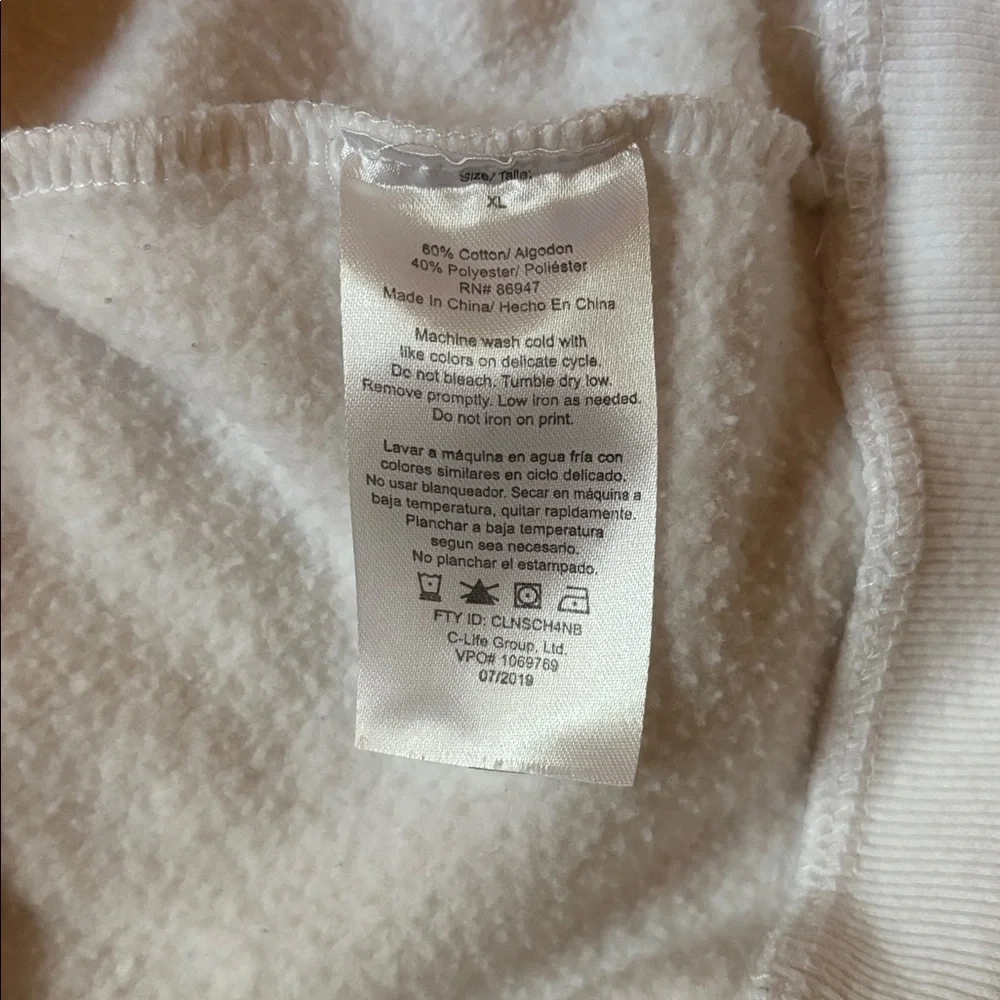 Polaroid Fleece Cropped Boxy Hooded Sweatshirt, Size XL